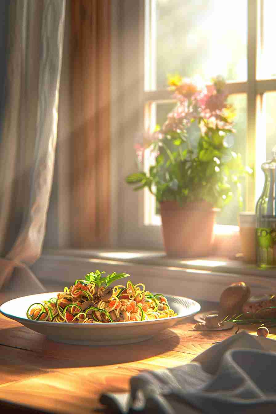 Zucchini Noodles with Mushrooms