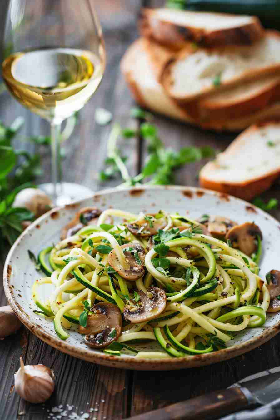 Zucchini Noodles with Mushrooms