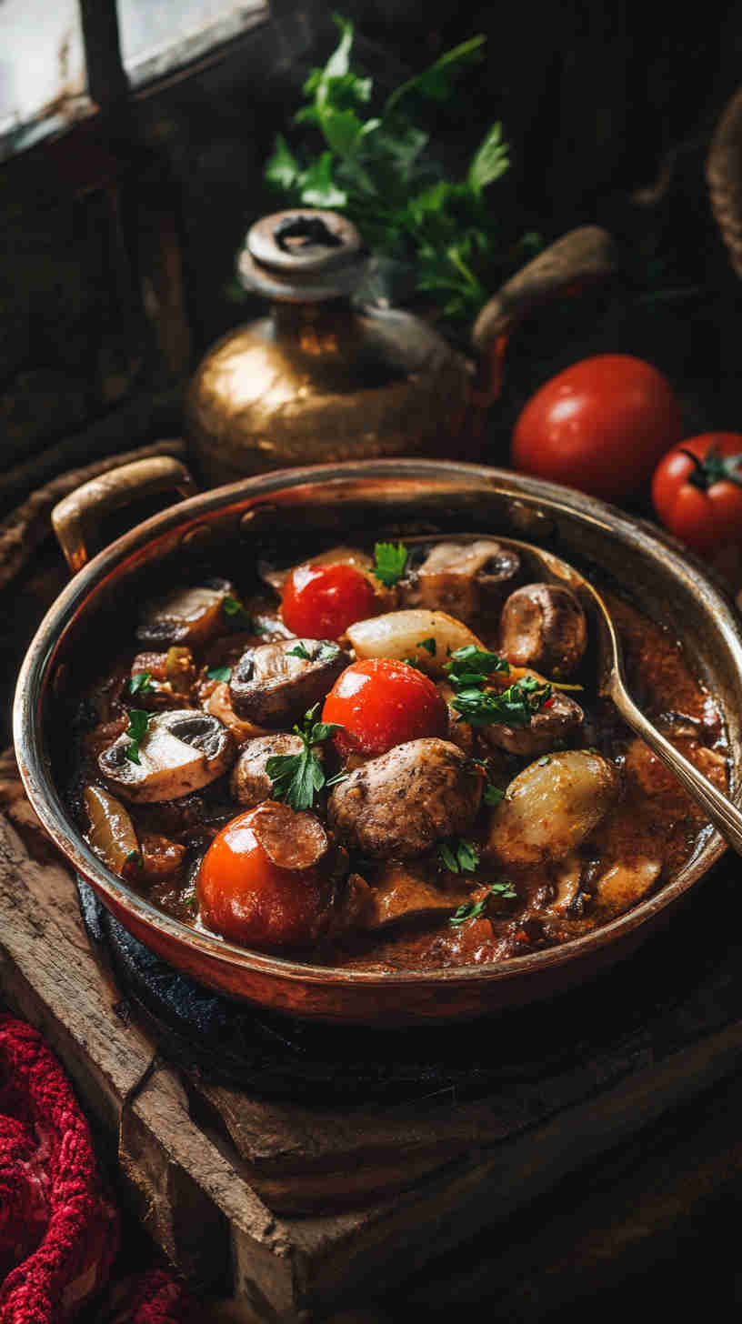Algerian Mushroom and Tomato Chakhchoukha Recipe
