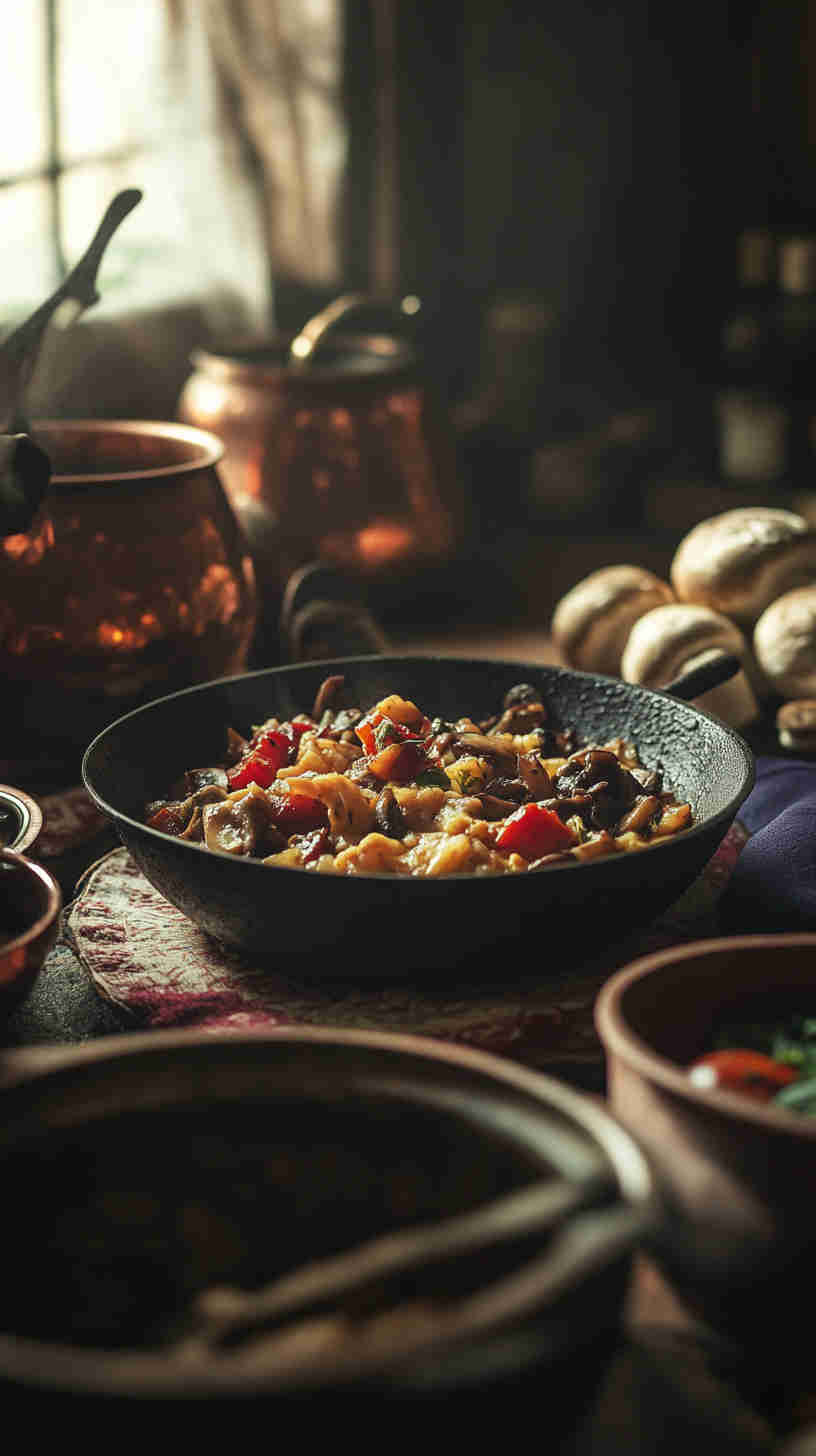 Algerian Mushroom and Tomato Chakhchoukha Recipe