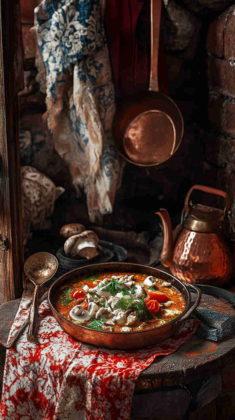 Algerian Mushroom and Tomato Chakhchoukha Recipe