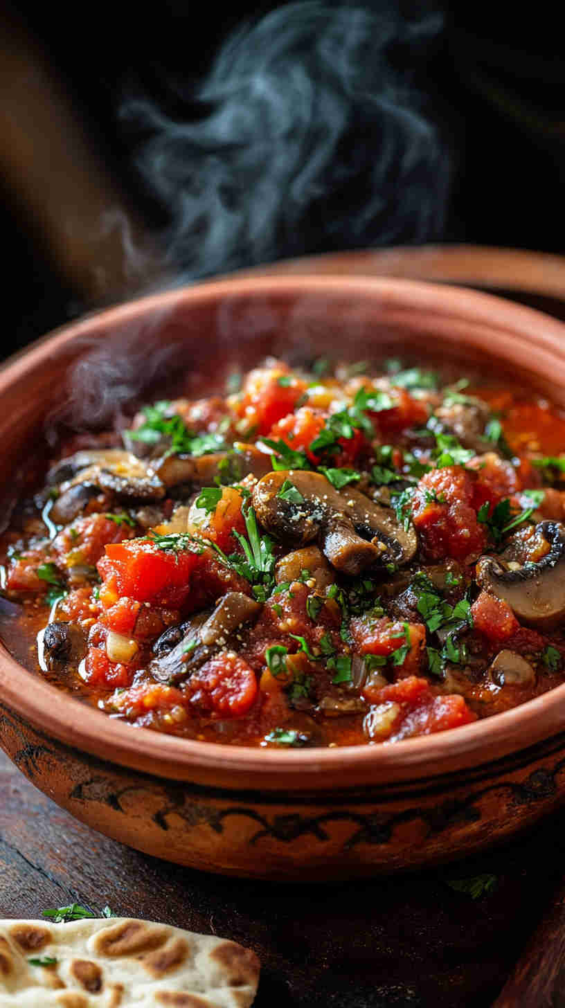 Algerian Mushroom and Tomato Chakhchoukha Recipe