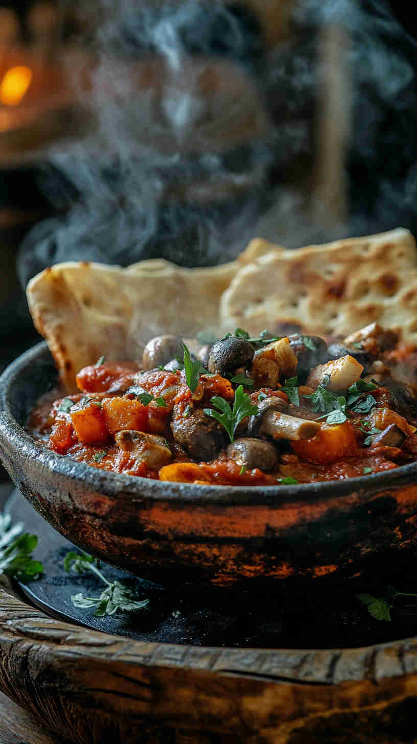 Algerian Mushroom and Tomato Chakhchoukha Recipe