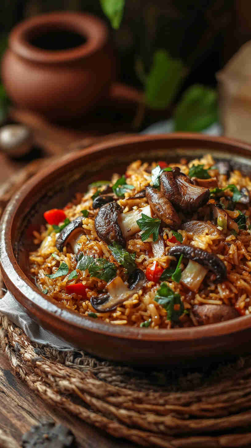 East African Mushroom Pilau Recipe