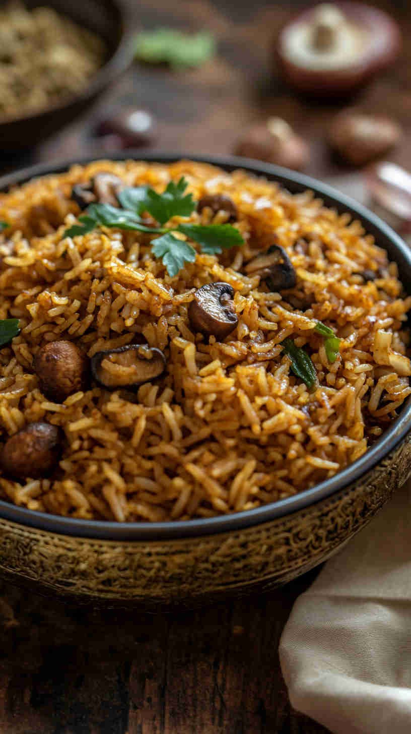 East African Mushroom Pilau Recipe