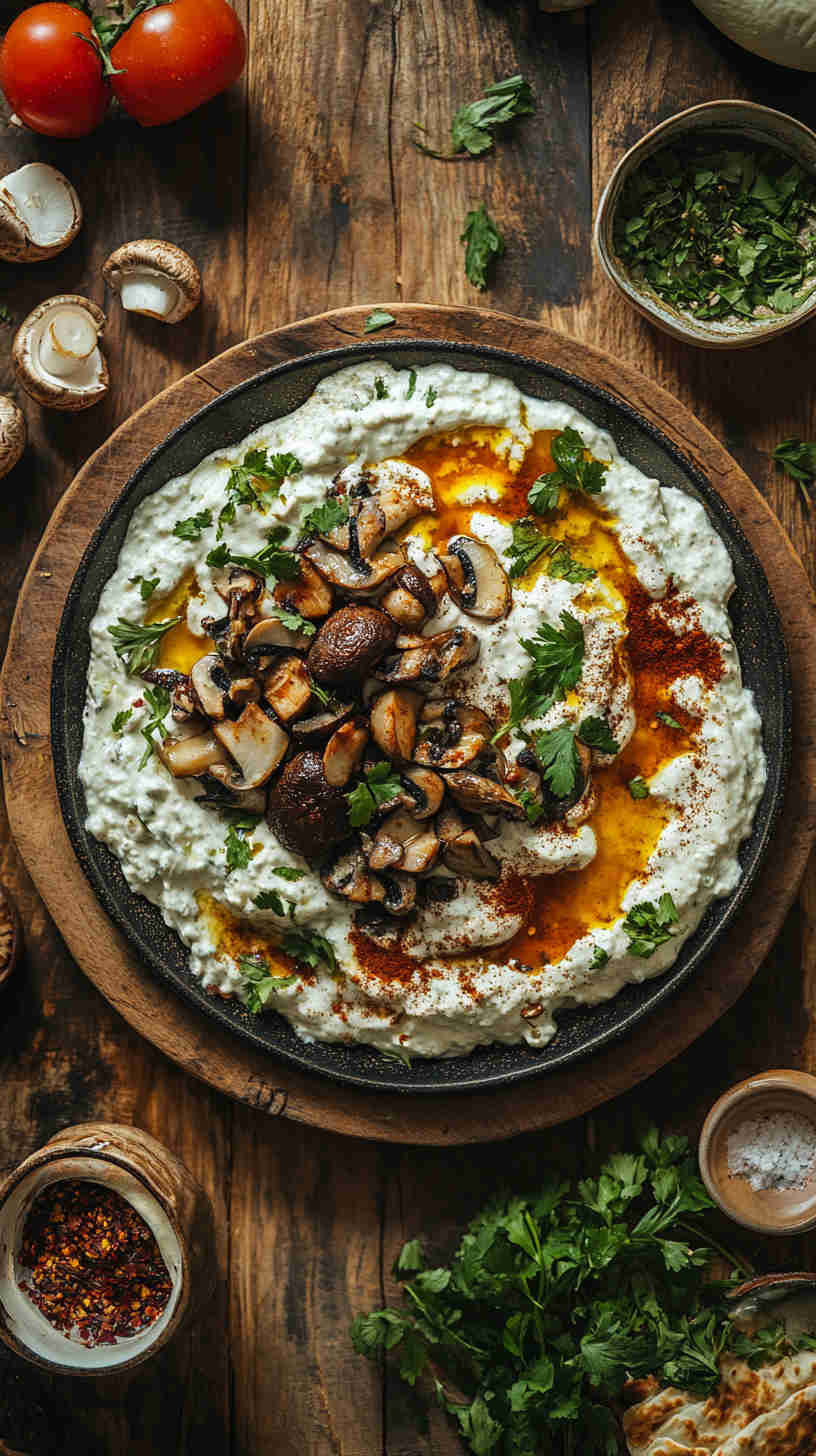 Egyptian Spiced Mushroom Fatteh Recipe