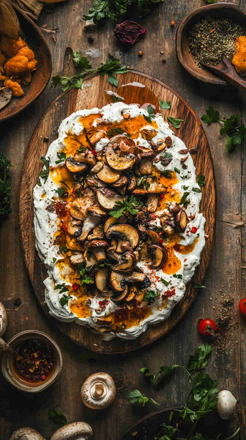 Egyptian Spiced Mushroom Fatteh Recipe