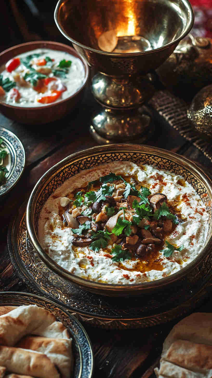 Egyptian Spiced Mushroom Fatteh Recipe