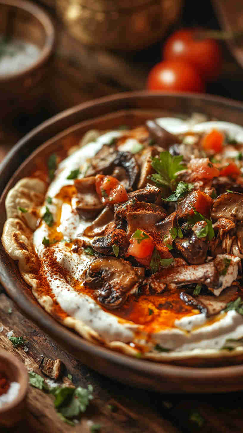 Egyptian Spiced Mushroom Fatteh Recipe