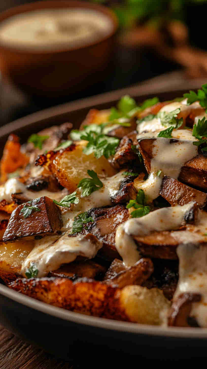 Egyptian Spiced Mushroom Fatteh Recipe