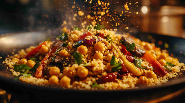 Moroccan Mushroom and Chickpea Couscous Recipe
